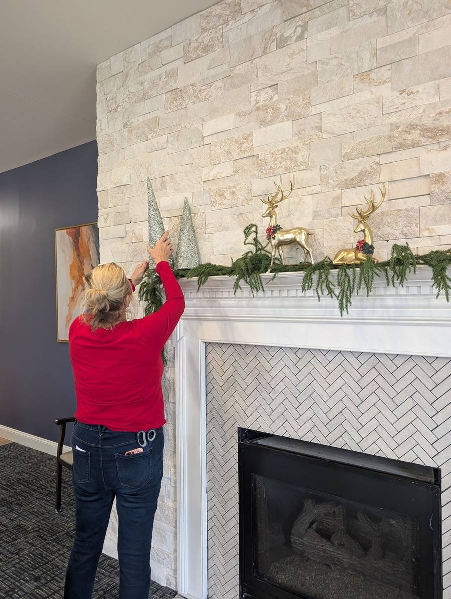 The fireplace